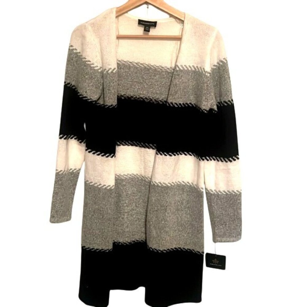 NWT Fortune & Ivy long cardigan XS gray black‎ cream Stitch Fix